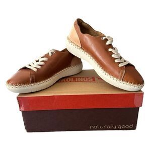 Pikolinos Brown Tan Sneakers with Espadrille Detail